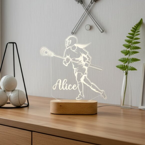 Lacrosse Night Light – Personalized LED Lamp for Lacrosse Lovers - Picture 7 of 7